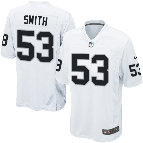 Men's Game Malcolm Smith Nike Jersey White Road - #53 NFL Oakland Raiders